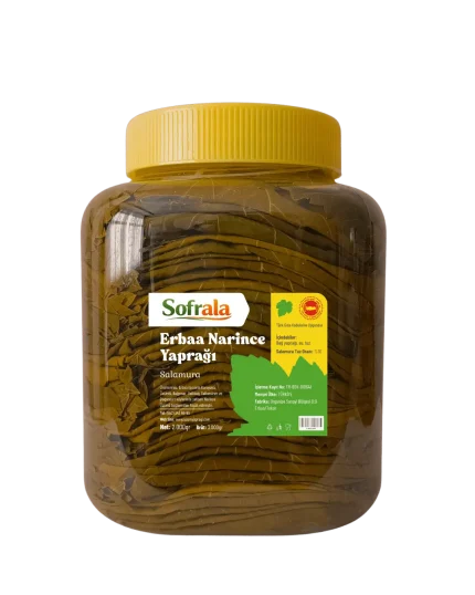 Sofrala Erbaa Narince salamura üzüm yaprağı, net 2 kg, pet ambalaj
