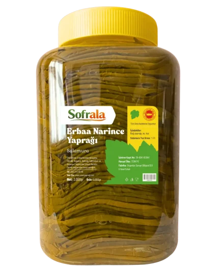 Sofrala Erbaa Narince salamura üzüm yaprağı, net 3 kg, pet ambalaj